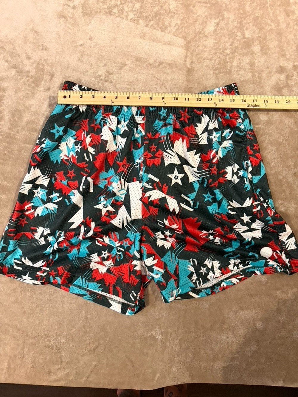 Blue and Red Ethika Size XXL Men’s basketball shorts.